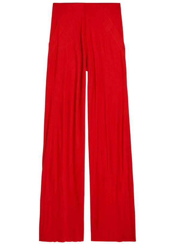 Photo: Rick Owens Lilies Bias Fine-knit Trousers Red