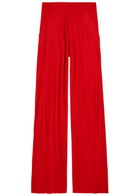 Rick Owens Lilies Bias Fine-knit Trousers Red