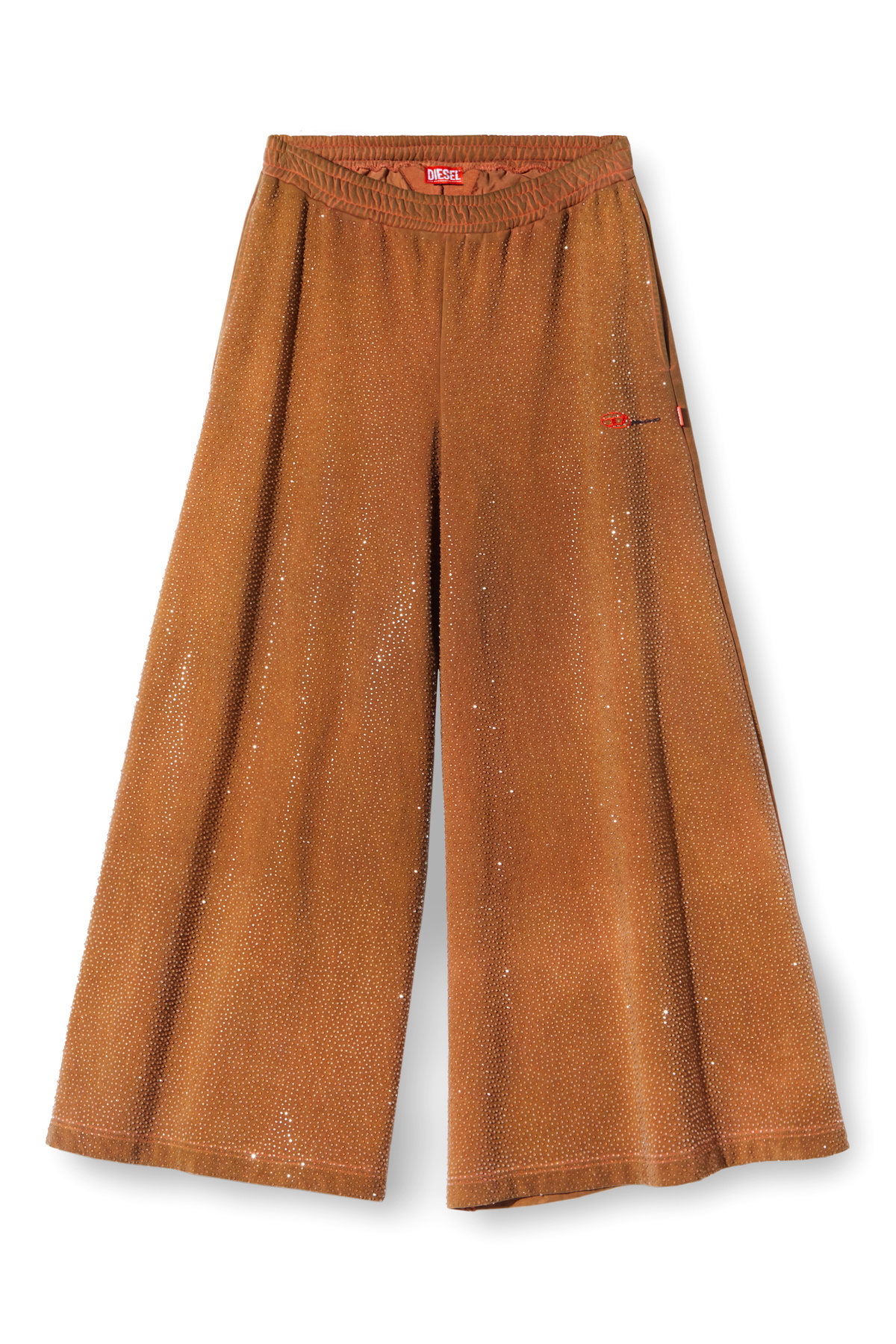 Diesel Wide-leg sweatpants with crystals - Pants - Unisex - Brown
