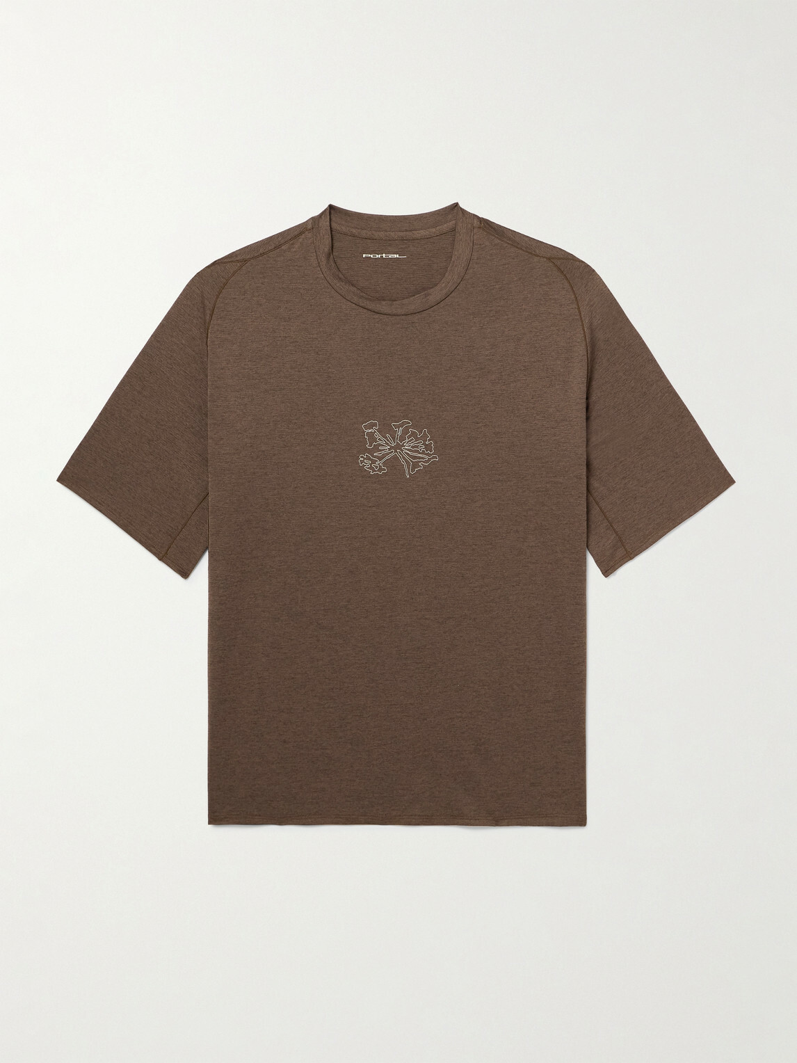 Portal - Lateral Peak Logo-Print Recycled-Jersey T-Shirt - Brown