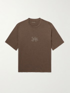 Portal - Lateral Peak Logo-Print Recycled-Jersey T-Shirt - Brown