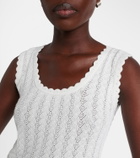 Oscar de la Renta Pointelle cotton and silk tank top