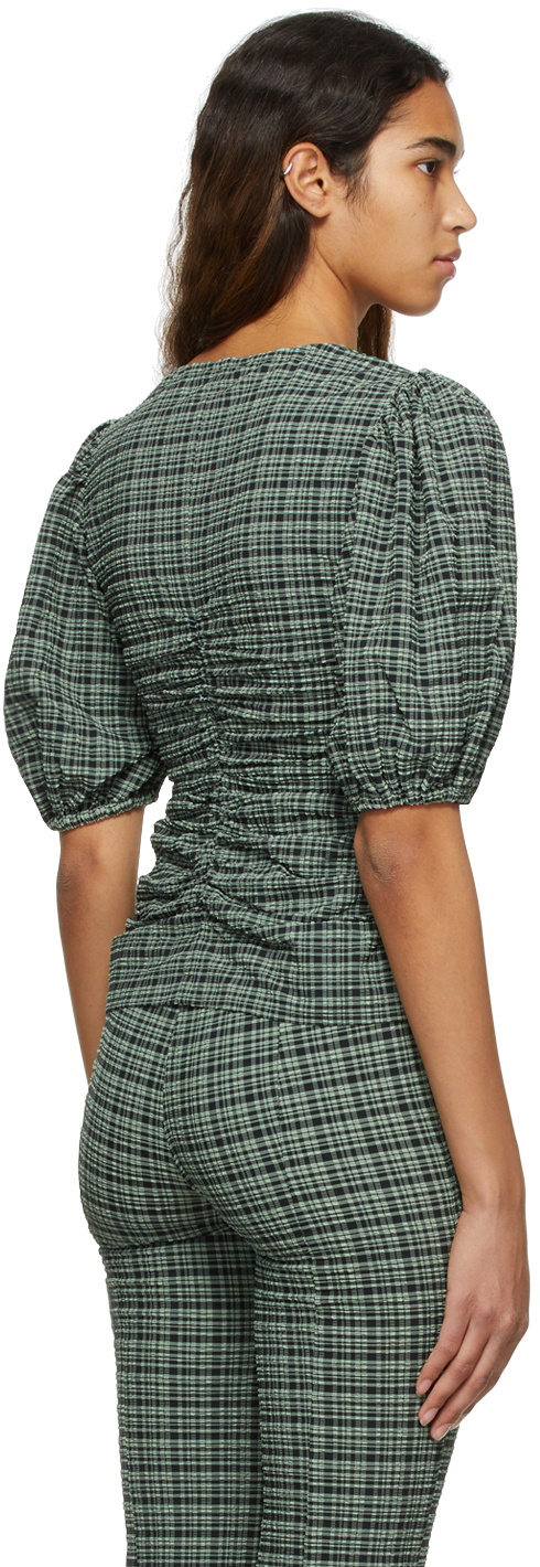 Maroon Recycled Polyester Foil Printed Blouse