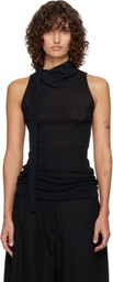 LE17SEPTEMBRE Black Scarf Sleeveless Jersey Top