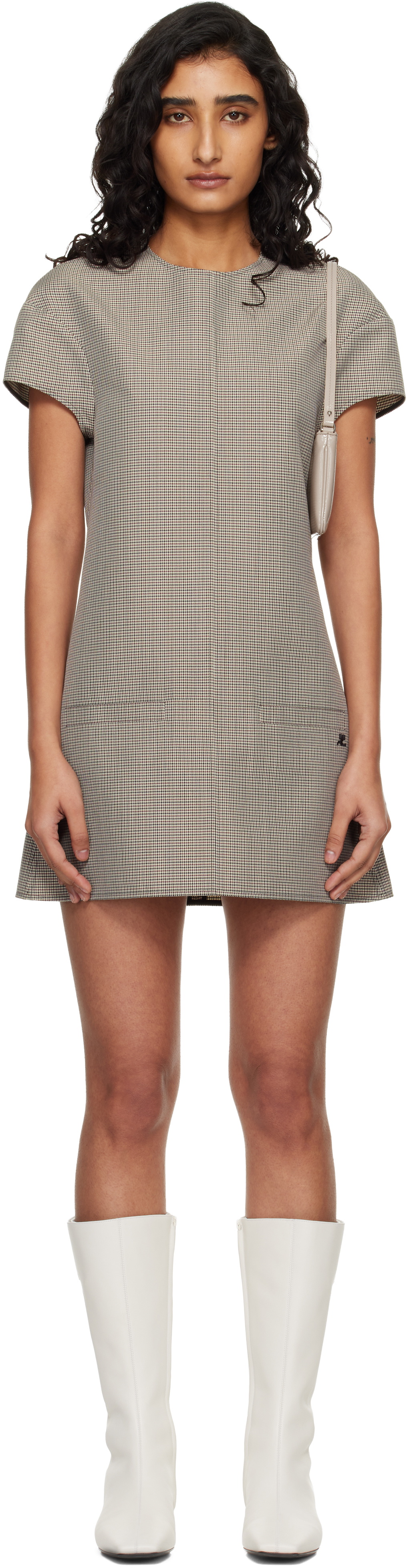 Courrèges Gray Heritage Houndstooth Minidress