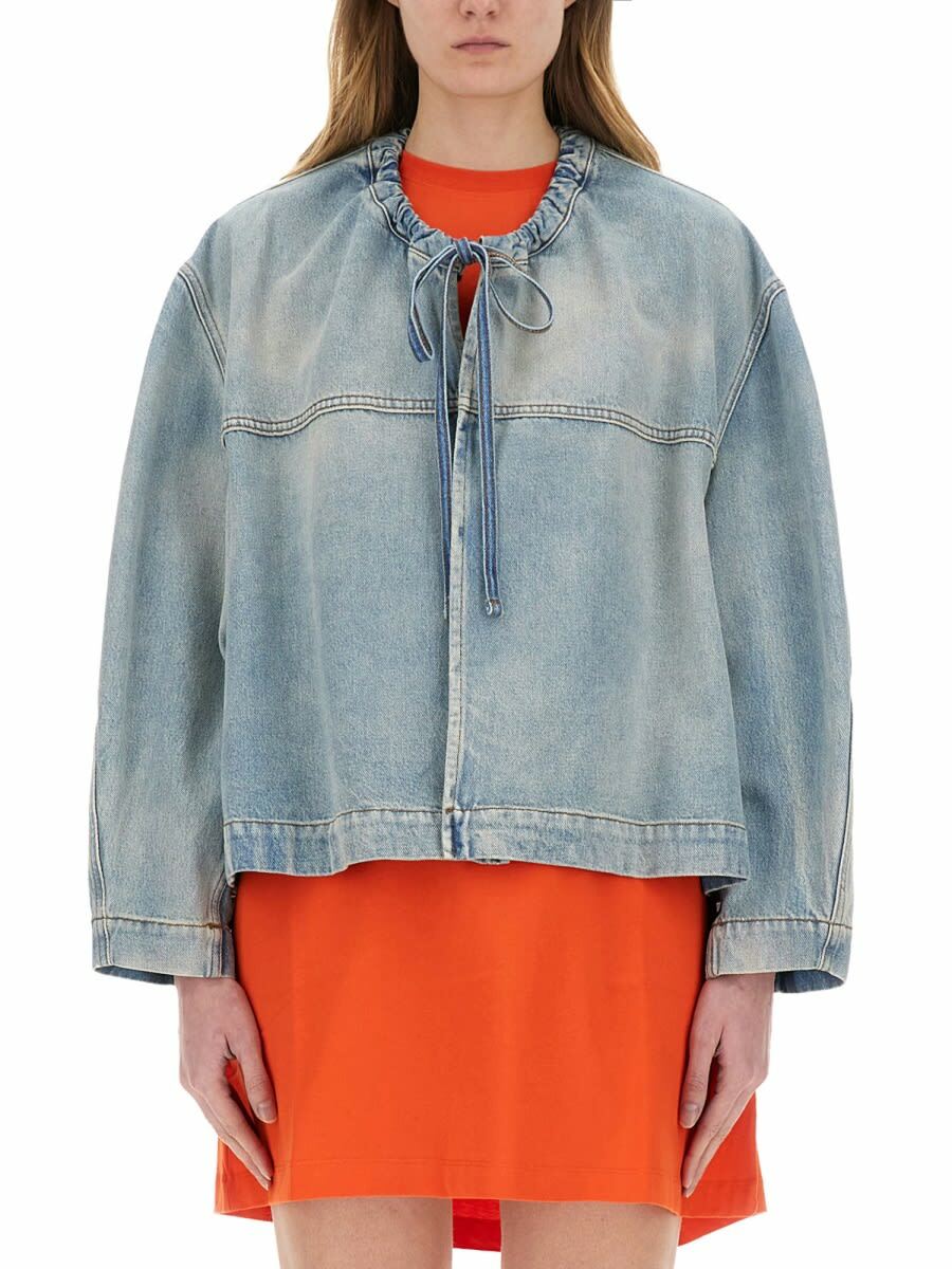 MSGM Purple Flocked Denim Jacket MSGM