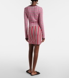 The Attico Striped crochet cotton minidress
