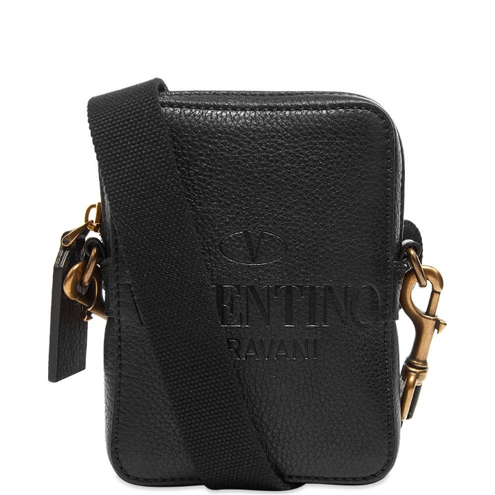 Photo: Valentino Embossed Logo Leather Cross-Body Bag