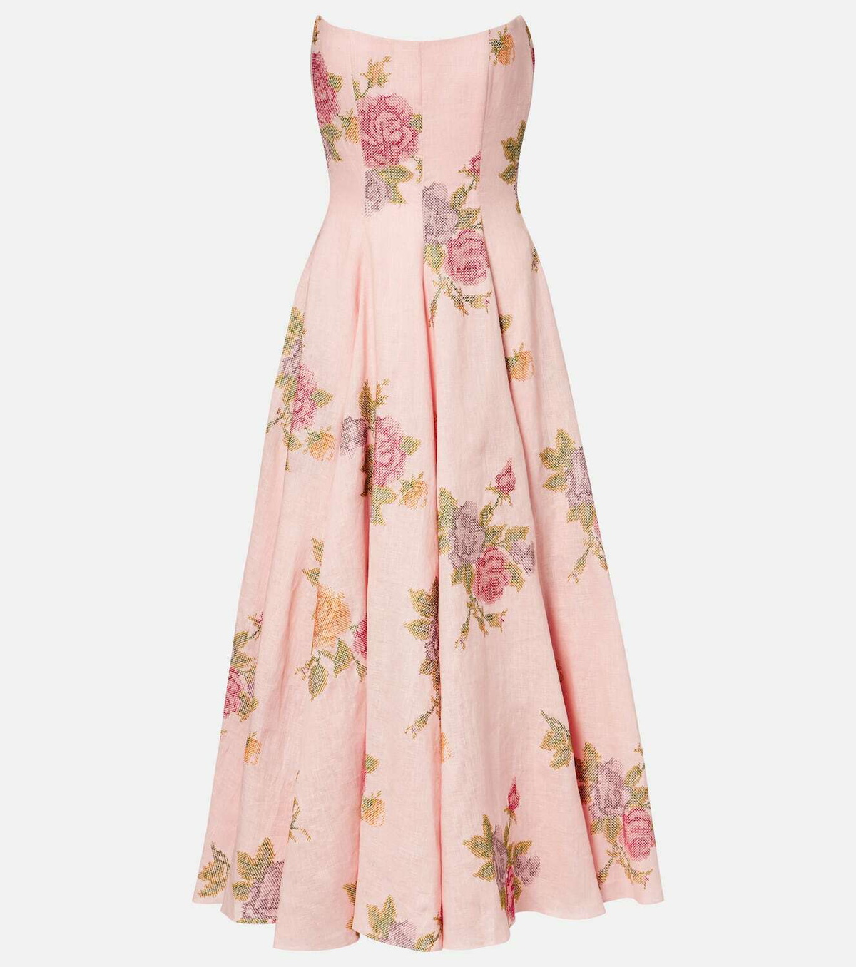 Markarian Floral linen corset dress