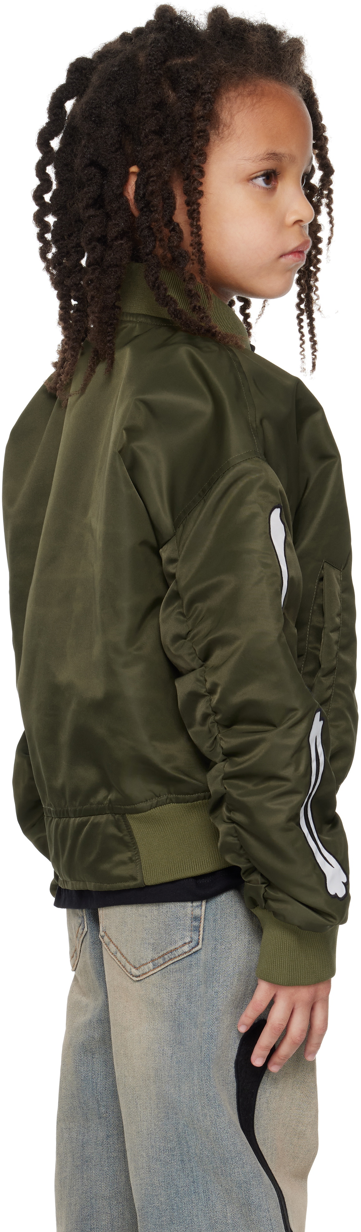 AMIRI Kids Khaki Bones Bomber Jacket
