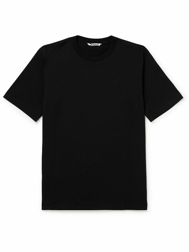 Photo: Auralee - Luster Plaiting Pima Cotton-Jersey T-Shirt - Black