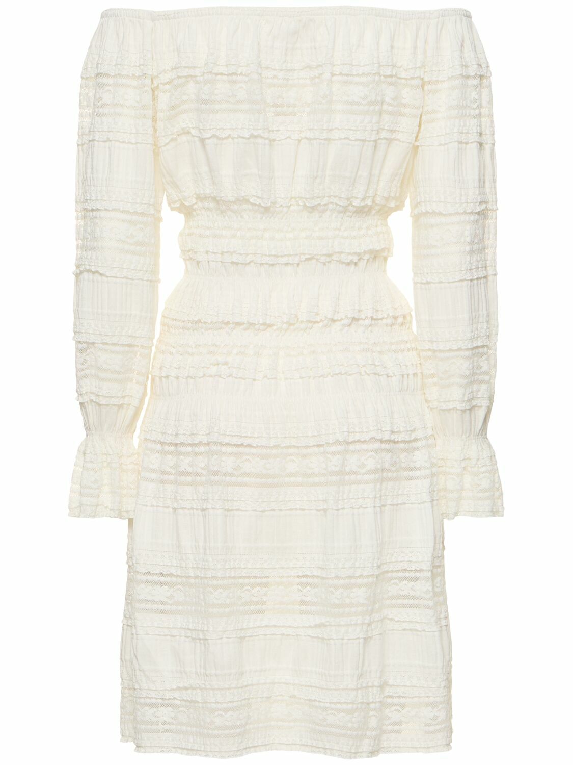 DESIGNERS REMIX Avery Off-the-shoulder Lace Midi Dress