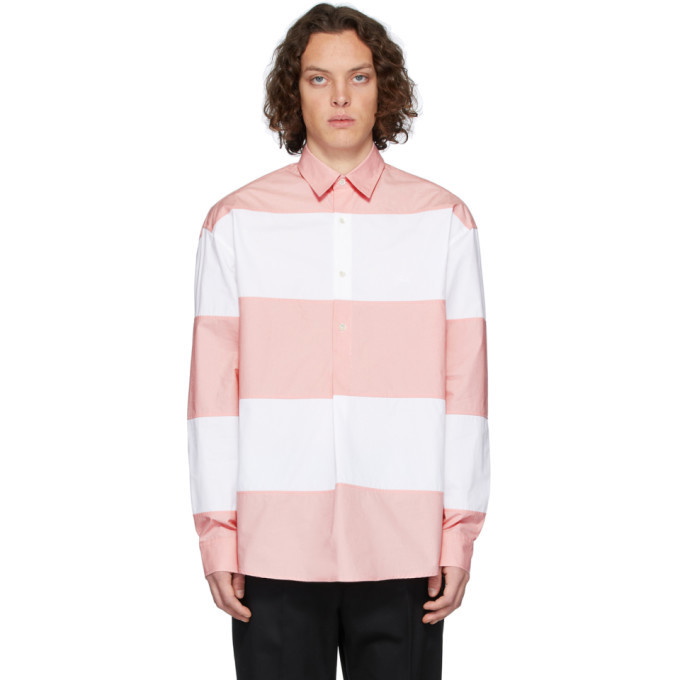 Photo: JW Anderson White and Pink Oversized Panelled Shirt