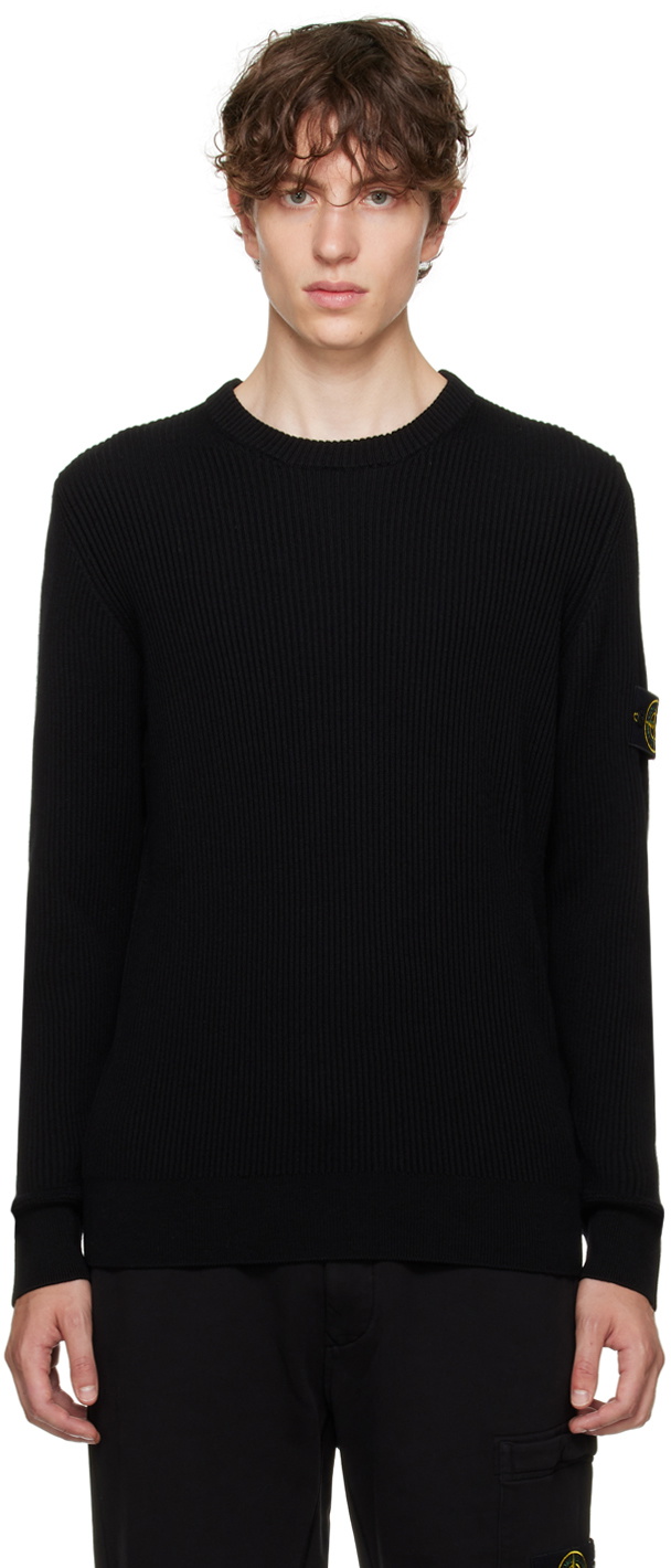 Stone Island Black Rib Sweater Stone Island