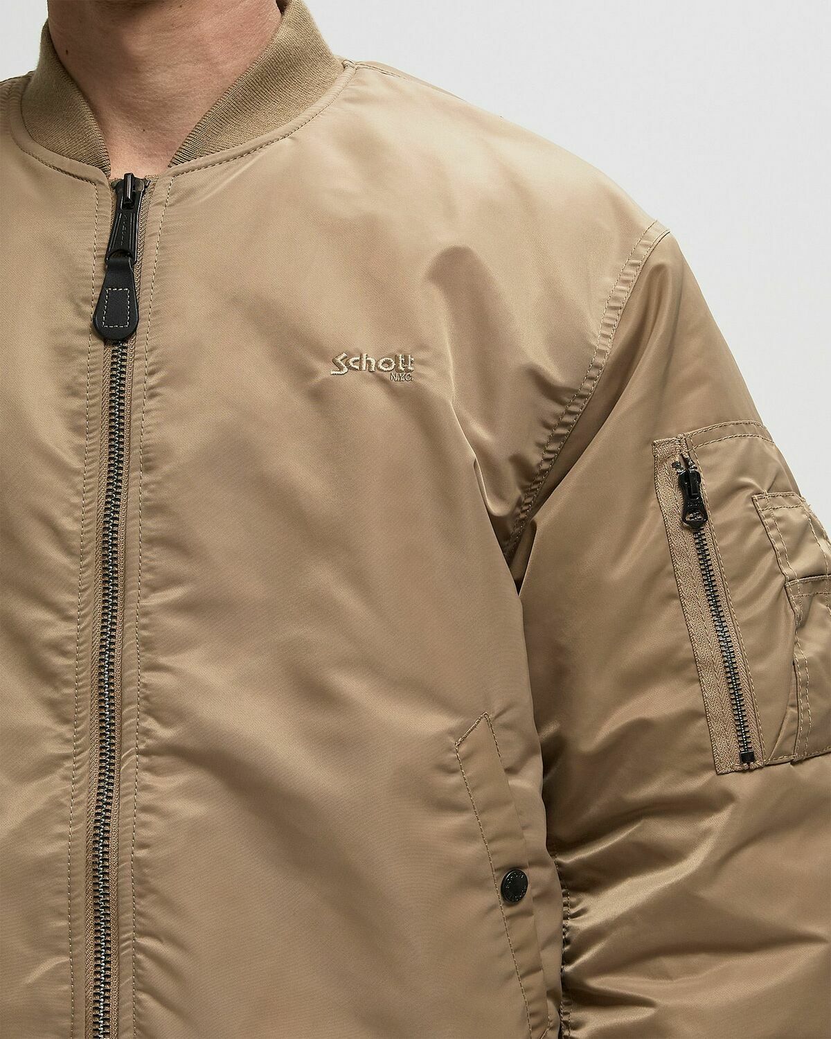 Schott NYC AIRFORCE 90 RS Beige Mens Bomber Jacket Schott