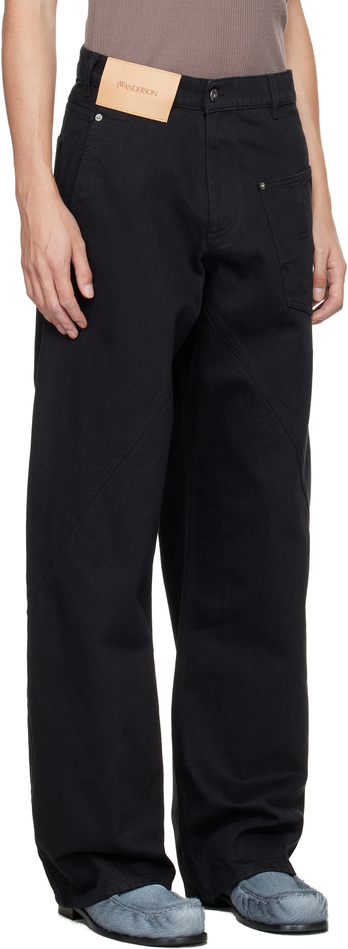 JW Anderson Black Twisted Workwear Jeans