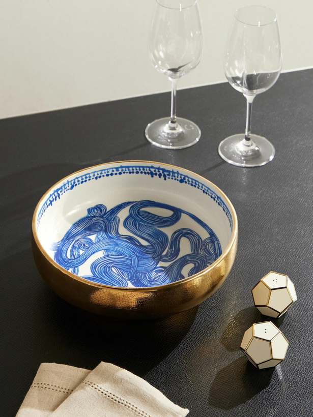 Photo: L'Objet - Ruan Hoffmann Gold-Plated Painted Earthenware Bowl