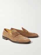 Brunello Cucinelli - Flex Suede Penny Loafers - Brown