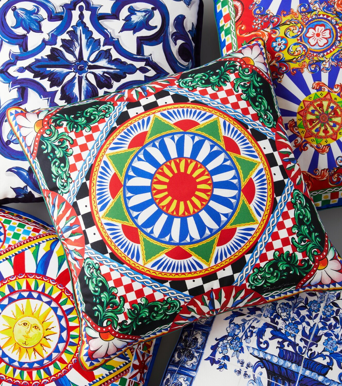 Dolce&Gabbana Casa - Small printed silk twill cushion