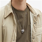 Ambush Men's Multi Metal Stone Charm Necklace in Silver
