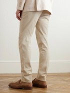 Brunello Cucinelli - Slim-Fit Cotton-Blend Twill Trousers - Neutrals