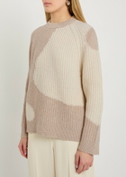 Akyn Remi Colour-blocked Wool Jumper Cream