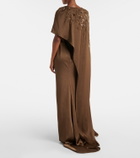 Marmar Halim Embellished caped draped gown