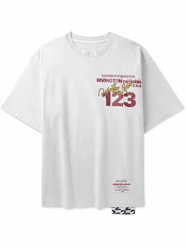 Photo: RRR123 - C.V.A. NYC Logo-Print Appliquéd Cotton-Jersey T-Shirt - White