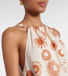 Asceno Ibiza printed linen and cotton maxi dress