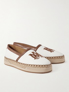 AMIRI - MA Logo-Embroidered Leather-Trimmed Canvas Espadrilles - Brown