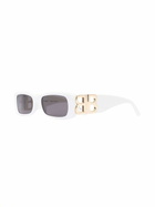 Balenciaga Eyewear White Dynasty Rectangle Sunglasses