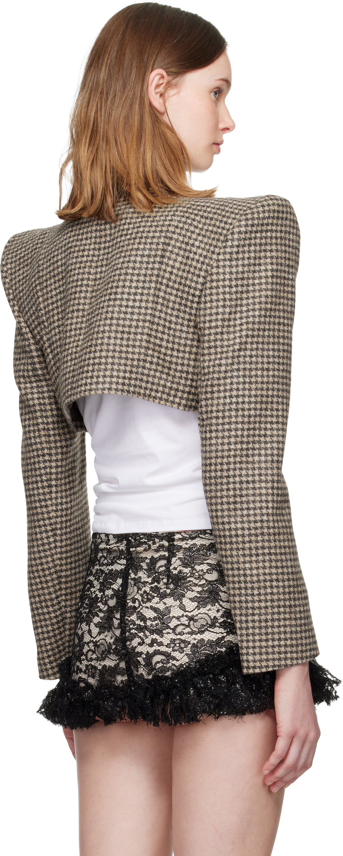 LAURA ANDRASCHKO Brown Pagoda Bolero Blazer