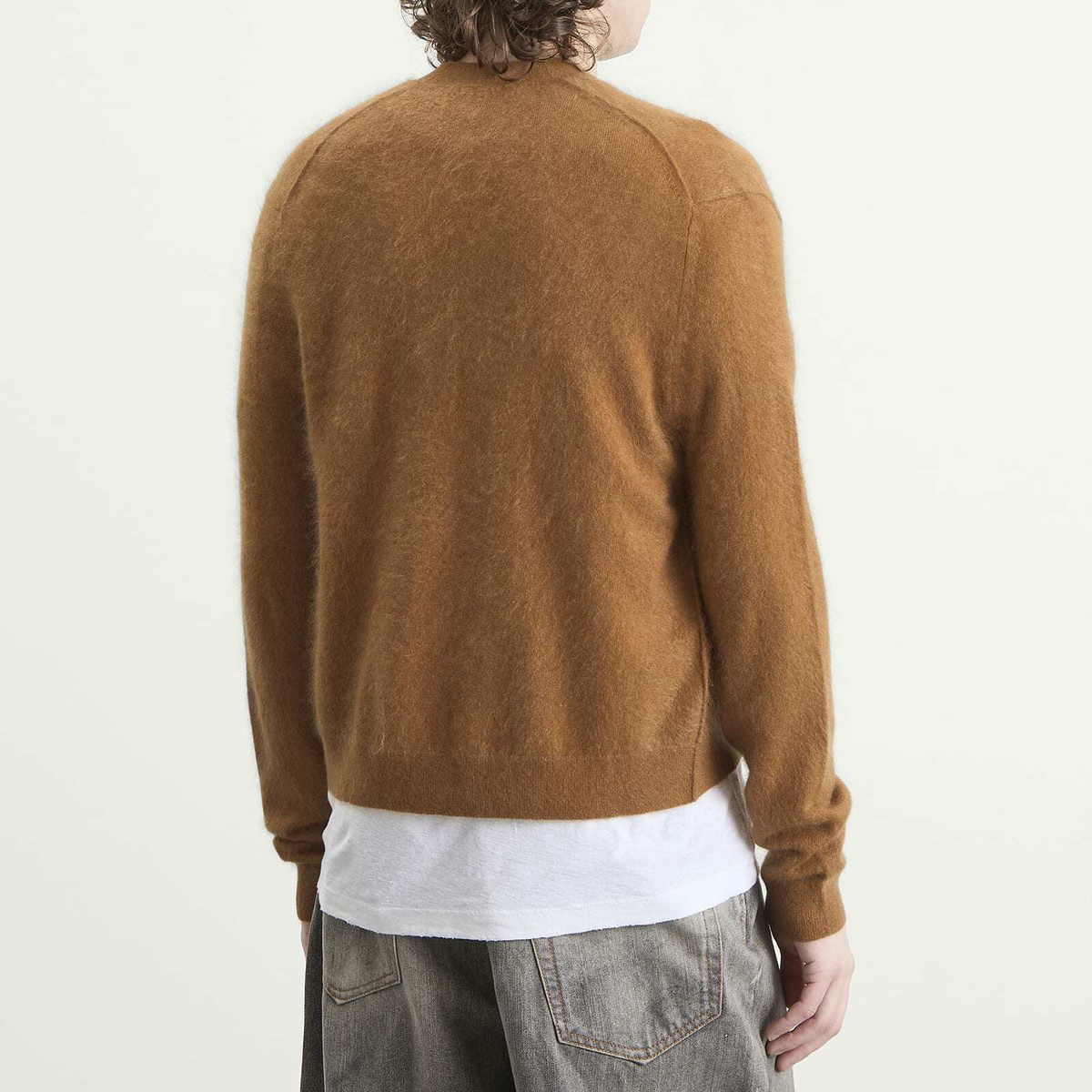 Acne Studios Men's Plush Cardigan in Almond Brown