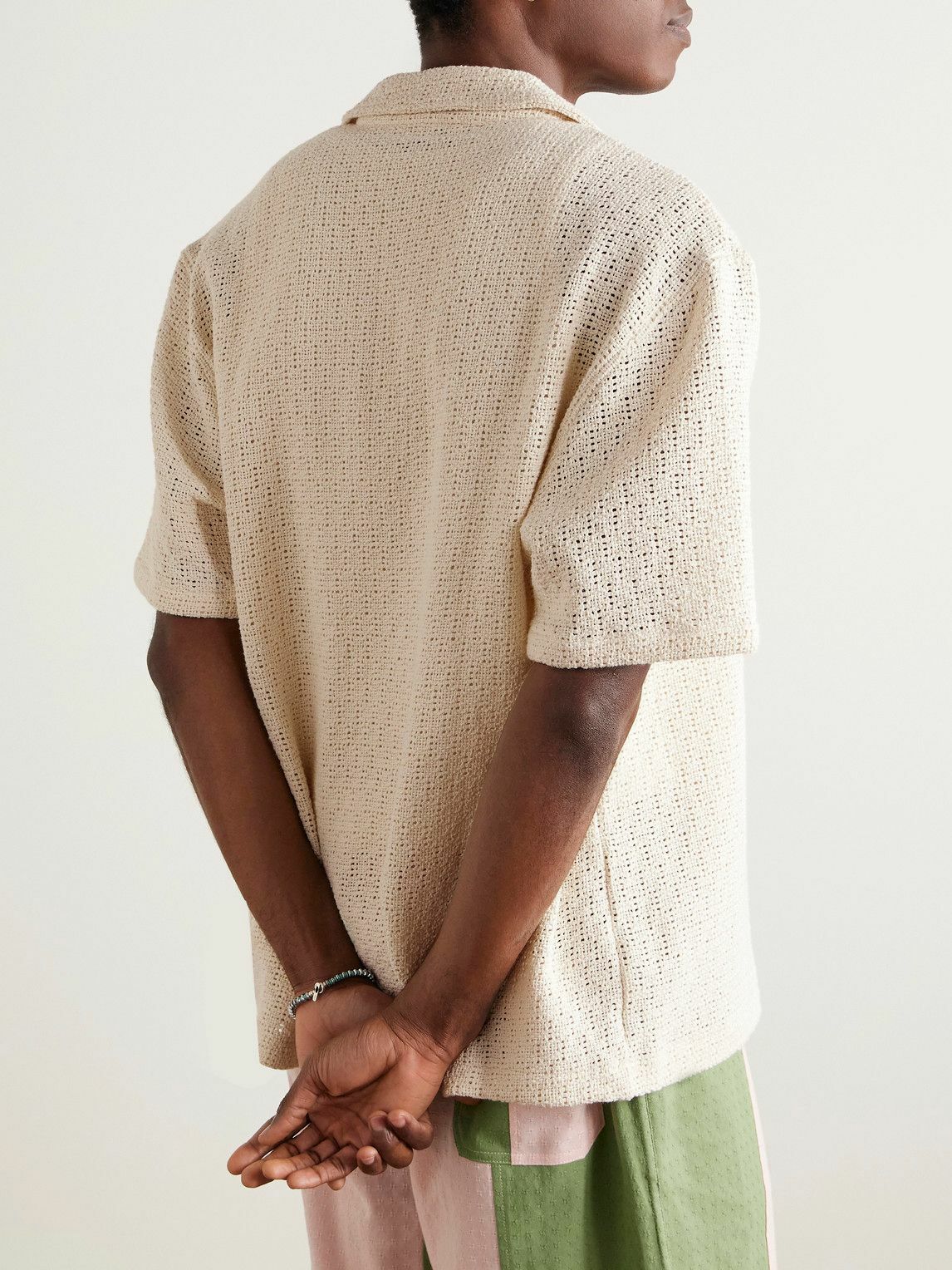 De Bonne Facture - Holiday Camp-Collar Cotton Shirt - Neutrals