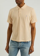 Saint Laurent Logo-embroidered Piqué Cotton-blend Polo Shirt Yellow