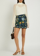 Agua BY Agua Bendita Luna Floral-print Linen Mini Wrap Skirt Multicoloured