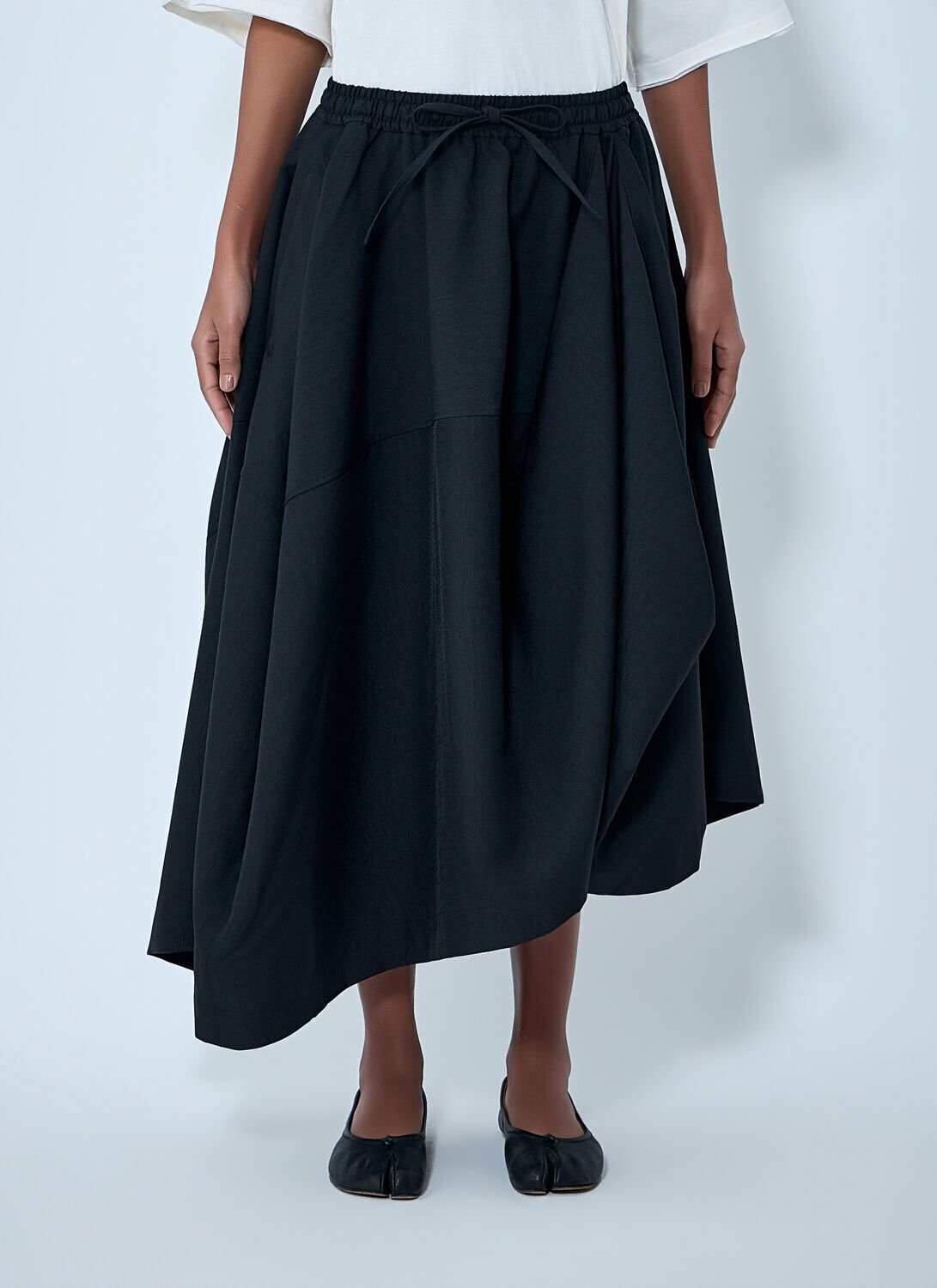 Y-3 Asymmetric Gathered Midi Skirt