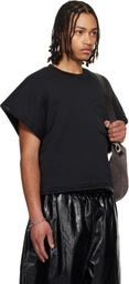LU'U DAN Black Wadded Pocket T-shirt