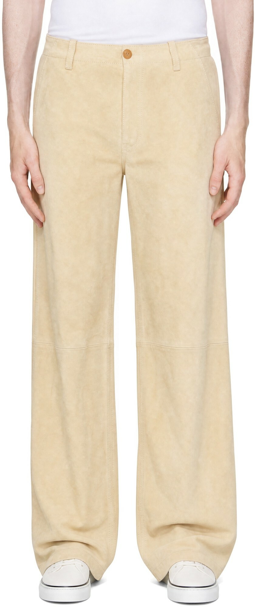 Marni Yellow Pyramid Suede Pants