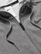 Nike Training - Dri-FIT Cotton-Blend Jersey Zip-Up Training Hoodie - Gray
