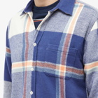 Portuguese Flannel Men's Tape Check Shirt in Blue/Ecru