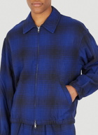 Ombre Plaid Blouson Jacket in Blue