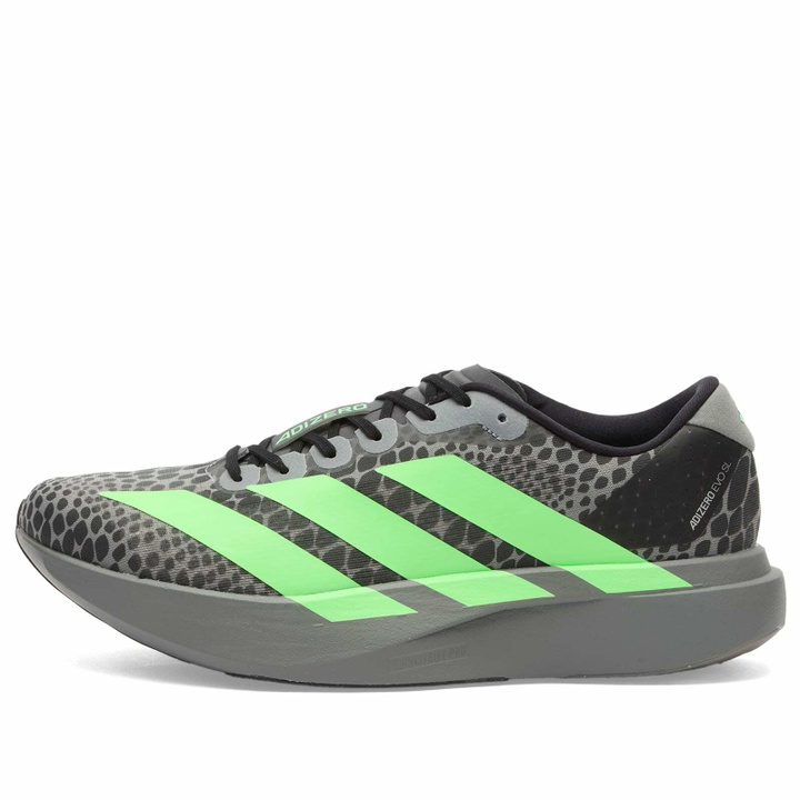 Photo: Adidas Running adidas Adizero Evo Sl Sneaker in Grey Three/Lime Burst/Core Black
