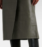 Yves Salomon Météo leather midi skirt