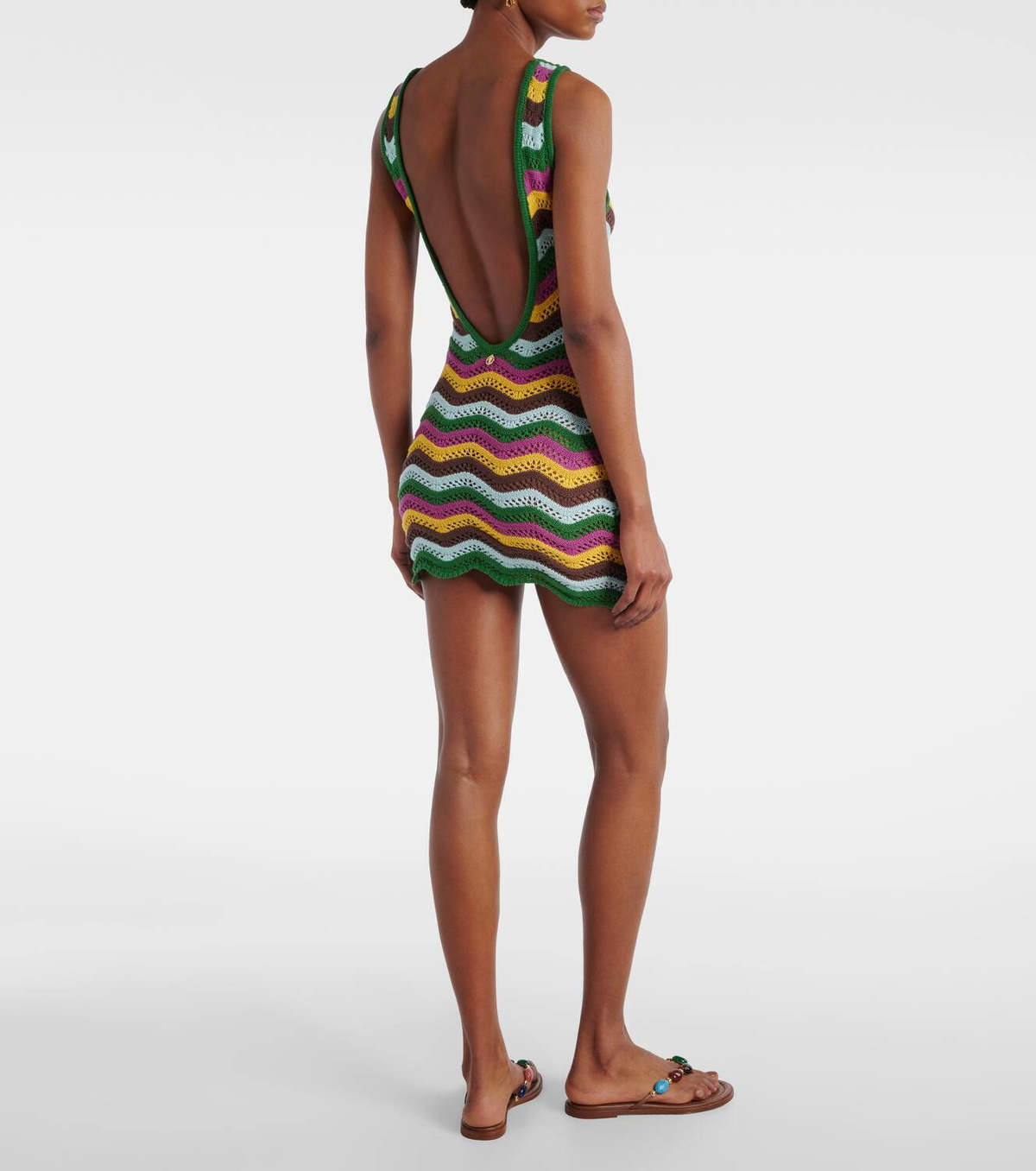 Bananhot Lindsay striped crochet minidress