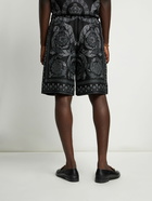 VERSACE - Studs Print Silk Twill Shorts