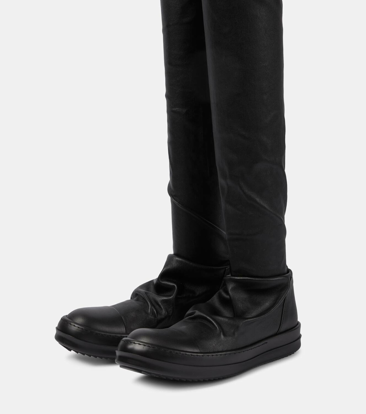 【関税込み】rick owens KNEE HIGH STOCKING SNEAKS' BOOTS Rick Owens Stocking Sneaks knee-high leather sneakers Rick Owens