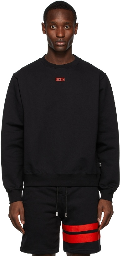 Photo: GCDS Black Basic Logo Sweatshirt