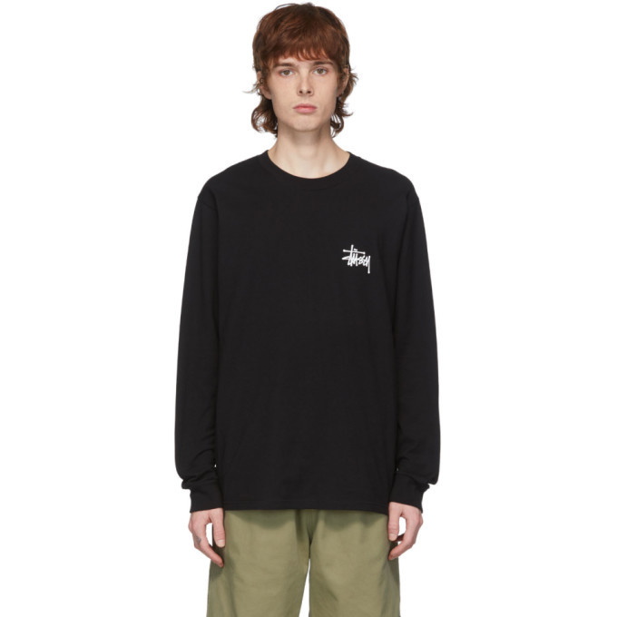 Photo: Stussy Black Basic Logo Long Sleeve T-Shirt