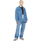 Marine Serre Blue Moon Laser Wash Denim Straight Jeans